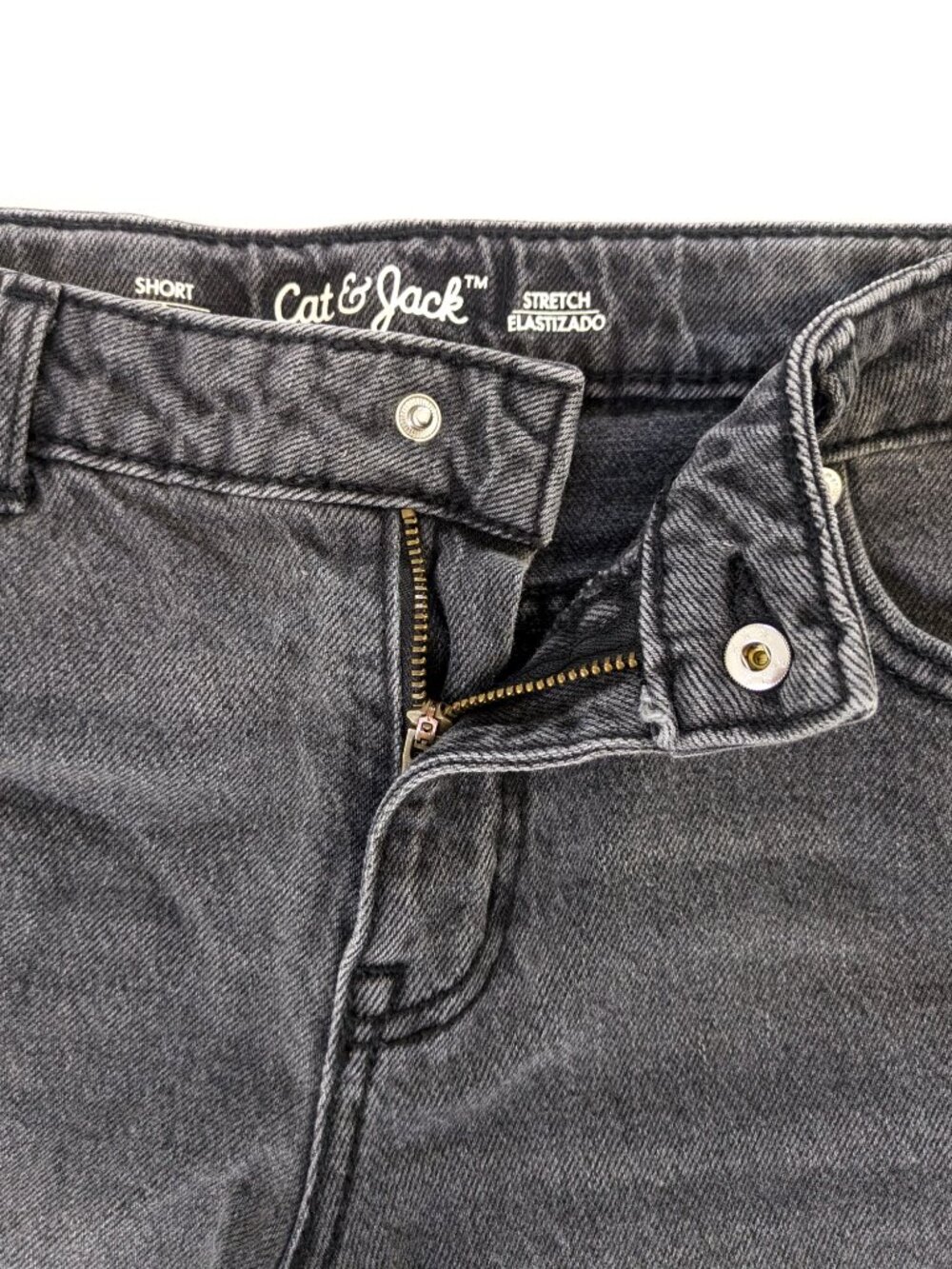 Cat & Jack Shorts - Girl's 14 - Black Short Stretch Embroidered Denim-Style - Picture 2 of 6